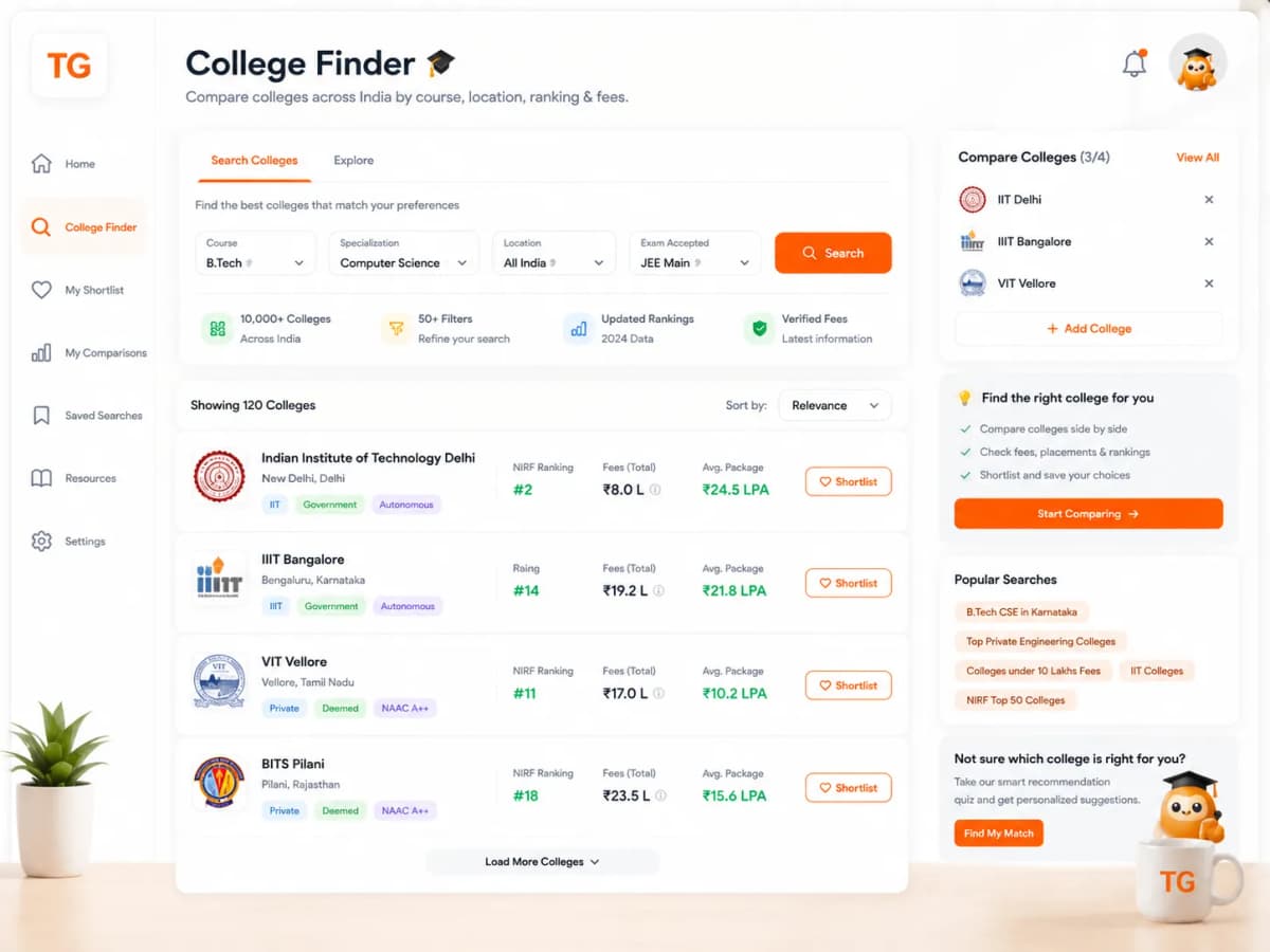 TalentGro College Finder — search and compare colleges across India