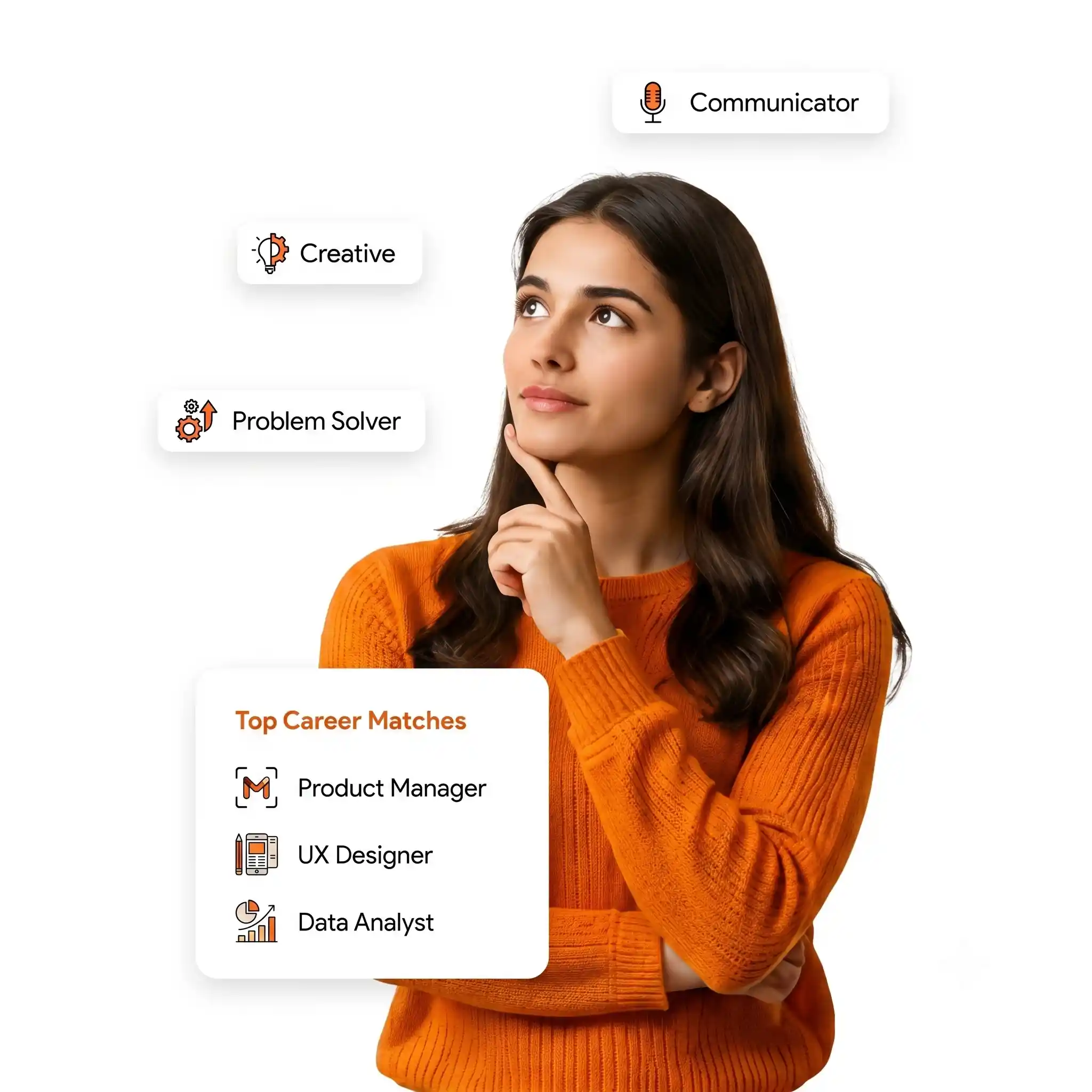 Student discovering their ideal career with TalentGro AI career assessment