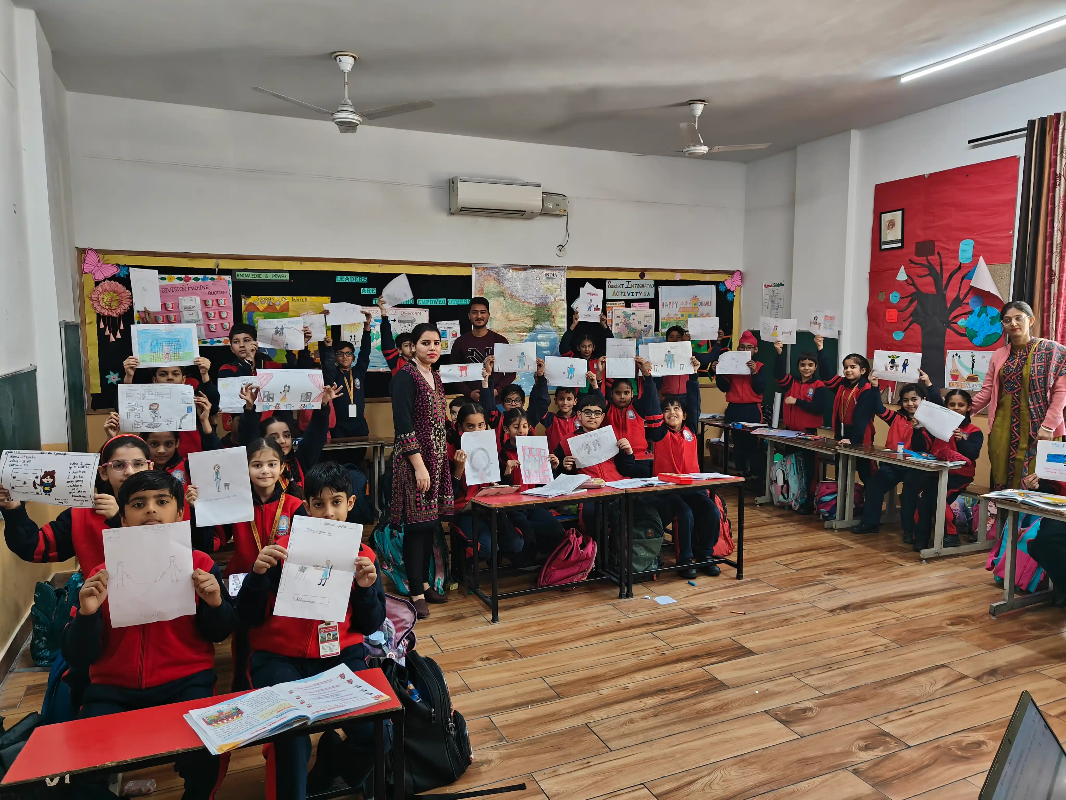 School students raising hands during an engaging TalentGro career guidance talk